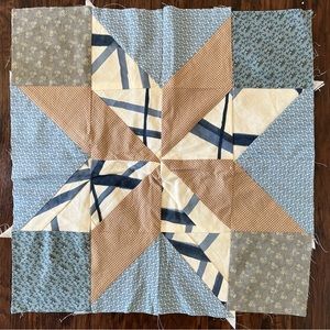 Vintage star quilt square cutter lot 3 22” square Americana vintage fabric corgi